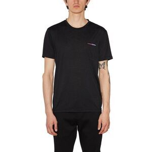 DANIELE ALESSANDRINI Men's Crewneck T-Shirt with Gradient Chest Pocket Men BLACK